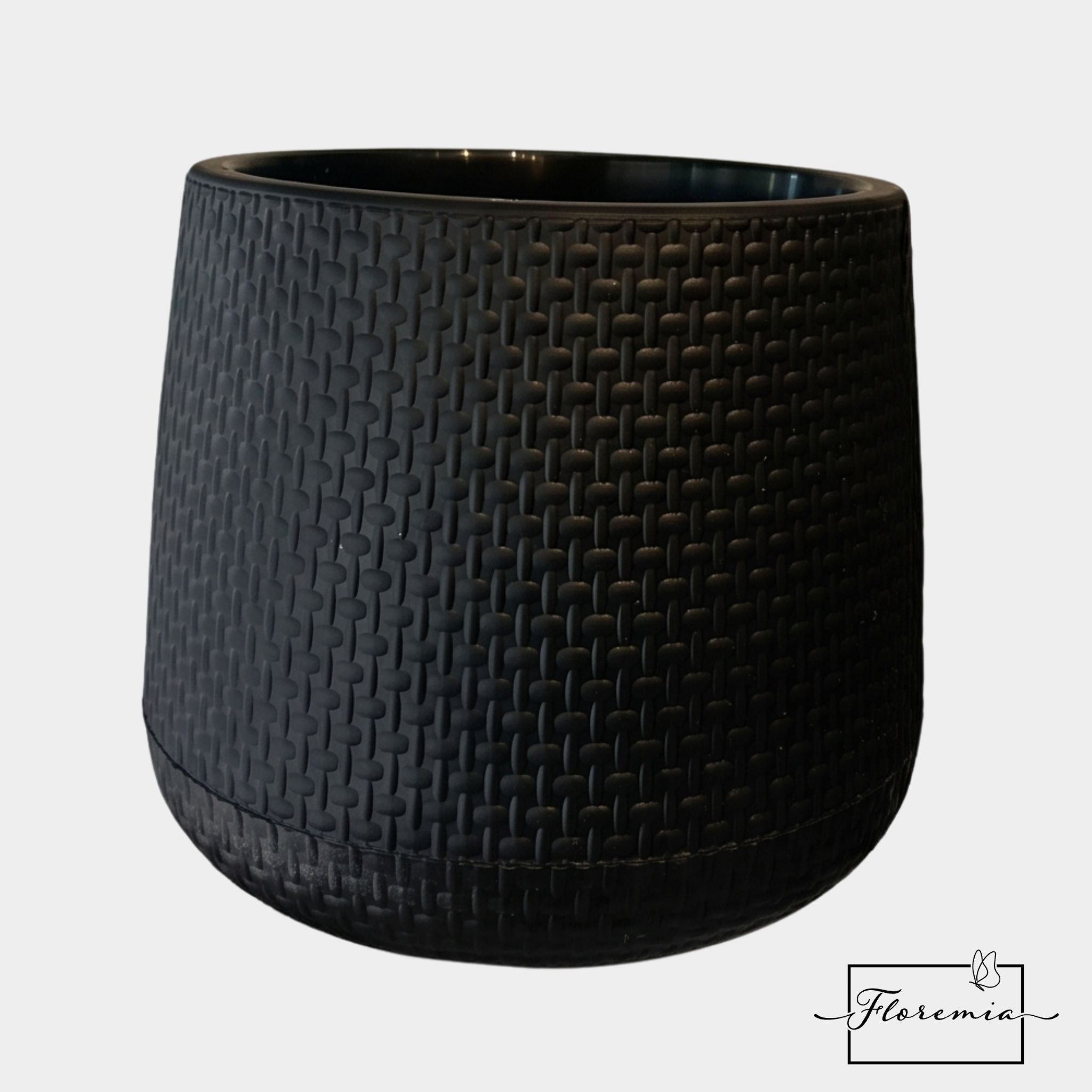 Macetero de plástico con textura