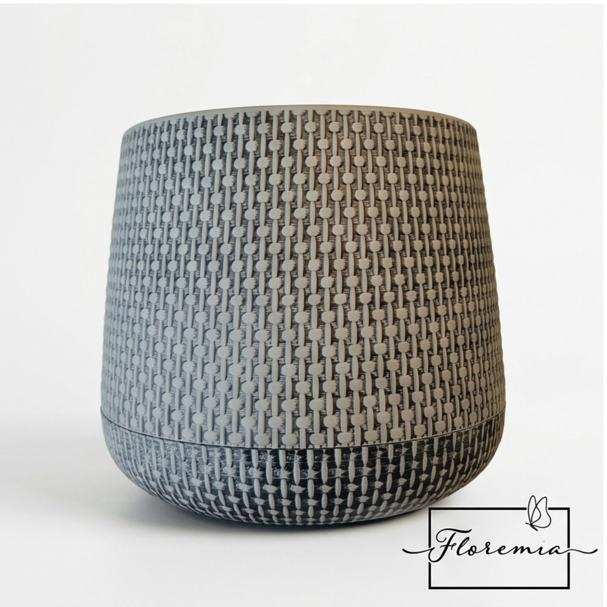 Macetero de plástico con textura